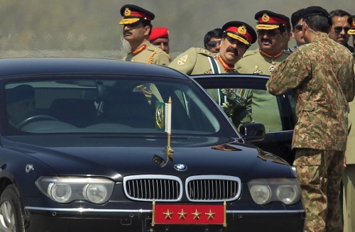 Pakistani Army Chief of Staff General Raheel Sharif leaves after attending the Pakistan Day parade in Islamabad March 23, 2015. Pakistan held its first Republic Day parade in seven years on Monday. REUTERS