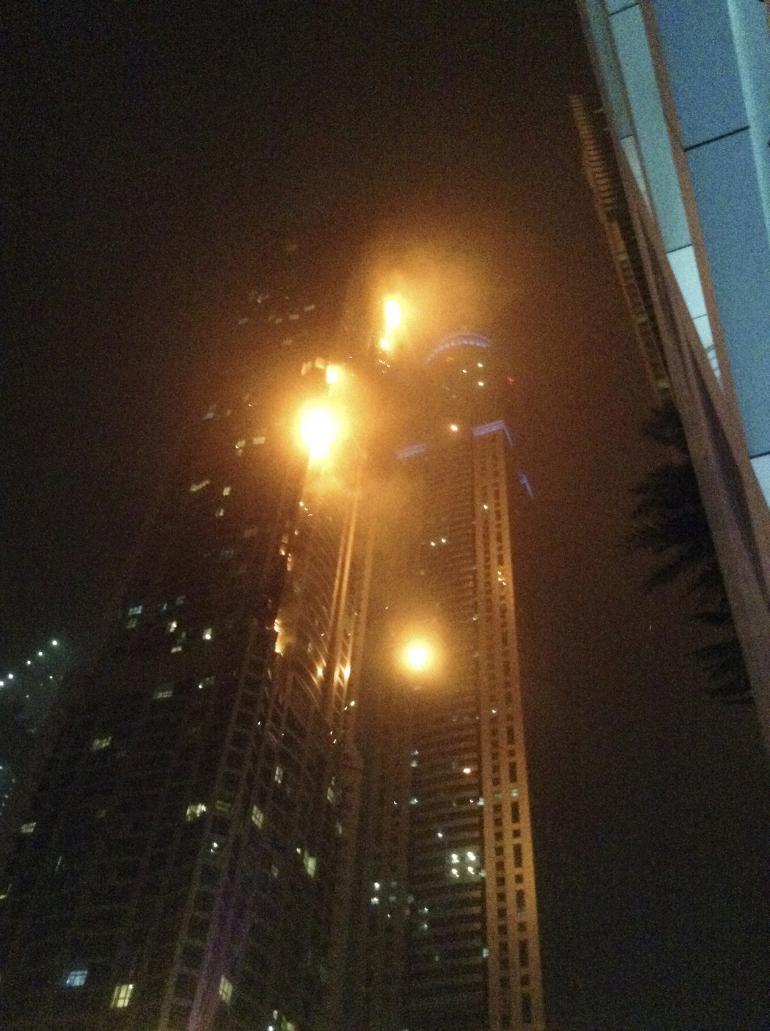 Hundreds evacuated as fire breaks out at Dubai skyscraper