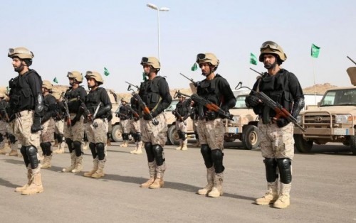 In this photo provided by the Saudi Press Agency (SPA), Royal Saudi Land Forces and units of Special Forces of the Pakistani army take part in a joint military exercise called 