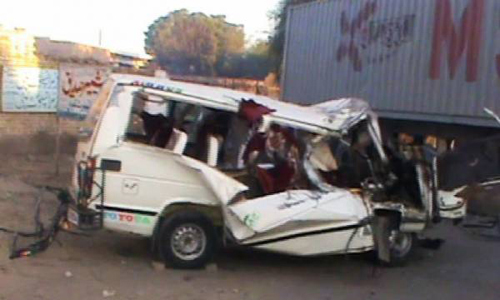 Five killed, three injured in van-trailer collision in Hasilpur