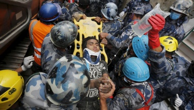 Boy rescued from rubble after five days in quake-hit Nepal 