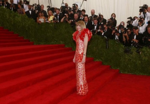 Anna Wintour arrives at the Metropolitan Museum of Art Costume Institute Gala 2015 celebrating the opening of 'China: Through the Looking Glass,' in Manhattan, New York