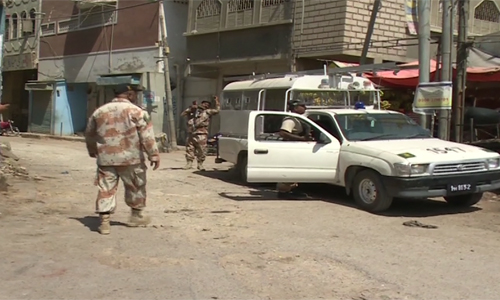 Five killed, eight arrested raid by Rangers in Karachi 