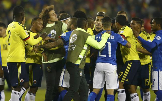 Colombia beat Brazil, Neymar sent off after final whistle