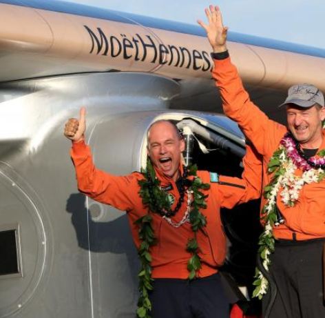 Solar-powered plane lands in Hawaii, pilot sets nonstop record