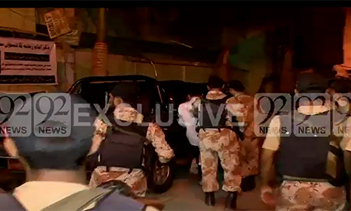 Sindh Rangers raid MQM Headquarters Nine Zero in Karachi