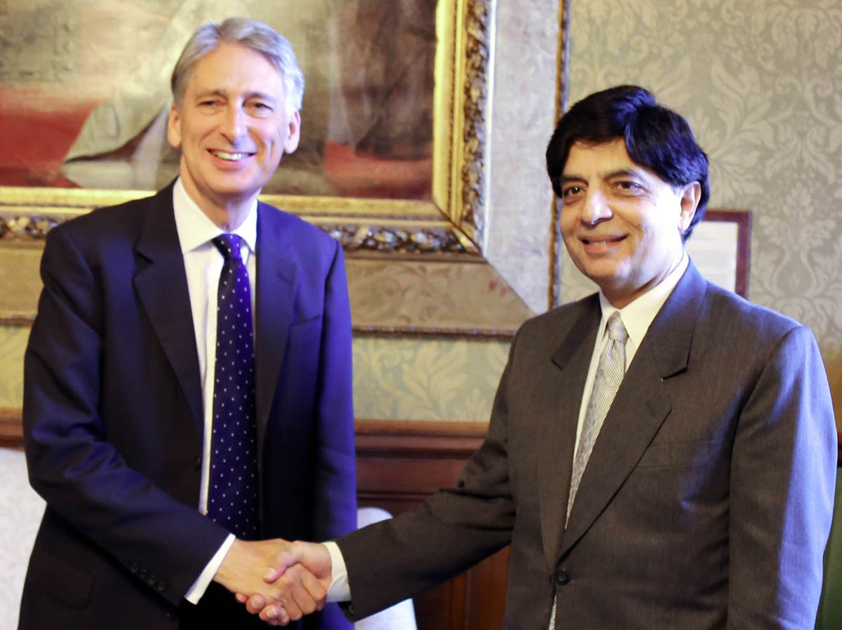 Interior Minister Ch Nisar calls on British Foreign Secretary Philip Hammond