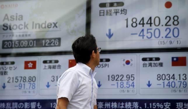 Asian shares fall for third day on global growth concerns