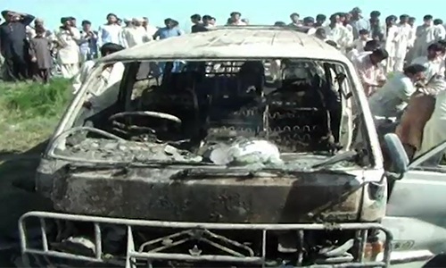 Four dead, 16 injured as gas cylinder explodes in van near Sargodha