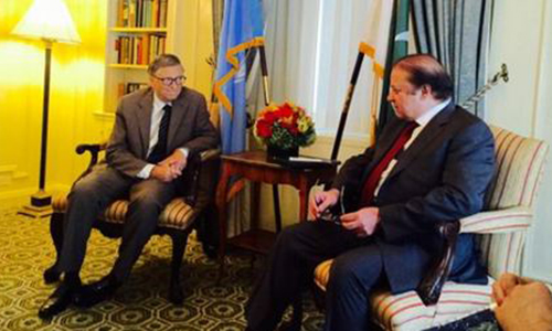Bill Gates calls on PM Nawaz Sharif in New York; lauds COAS for army's role in anti-polio drive