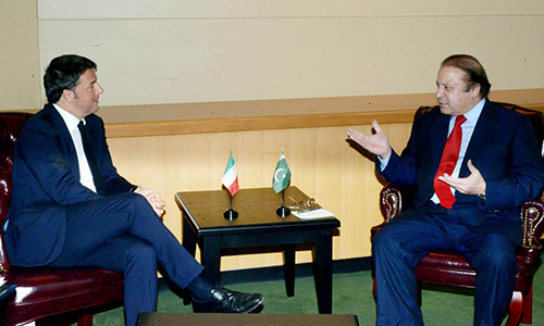 Prime Minister Nawaz Sharif, Italian counterpart Matteo Renzi agree to boost trade ties