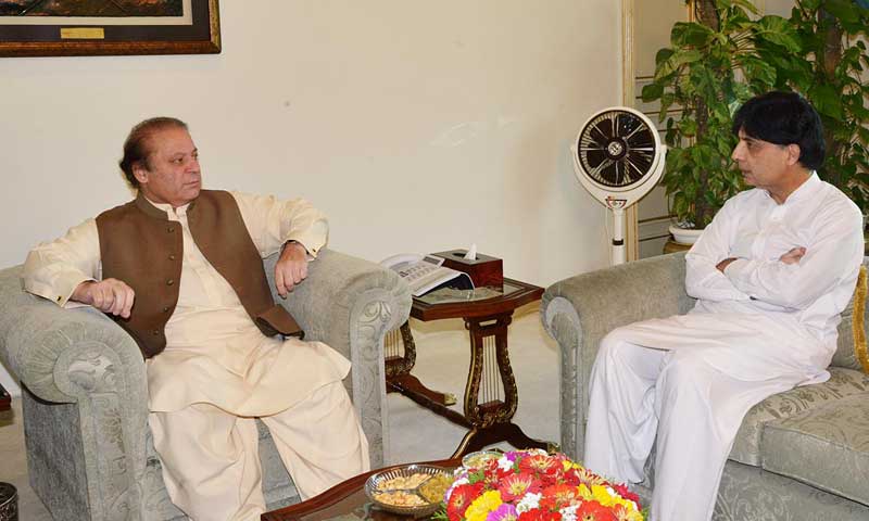 Interior Minister Nisar meets PM Nawaz Sharif, briefs him on airbase attack