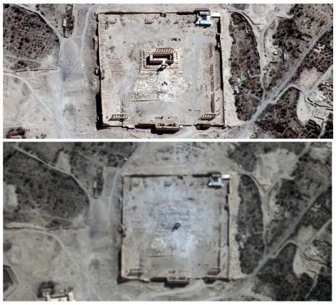Satellite images confirm major temple destroyed in Syria's Palmyra: UN