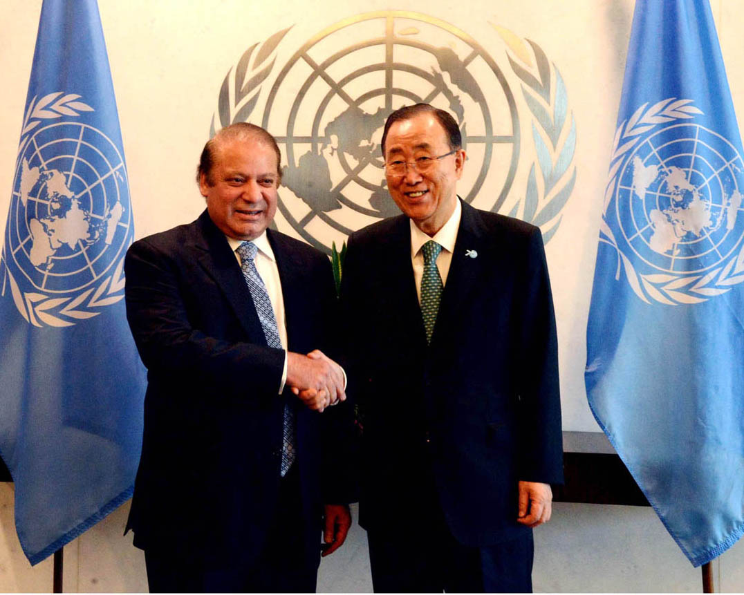 PM Nawaz Sharif urges UN chief for implementation of UN resolutions on Kashmir