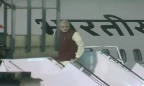 Indian PM Narendra Modi departs from Pakistan