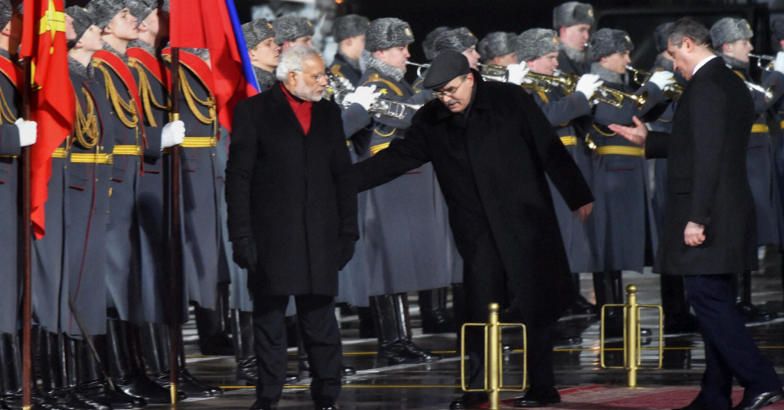 PM Modi lands in Russia to national anthem gaffe