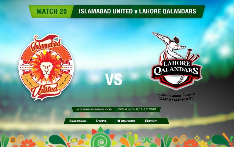 Islamabad United win toss, choose to bat against Lahore Qalandars