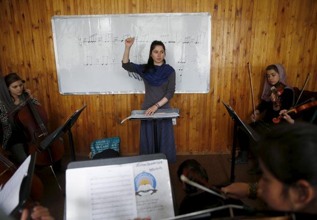 Afghan teenager braves threats, family pressure to lead women's orchestra