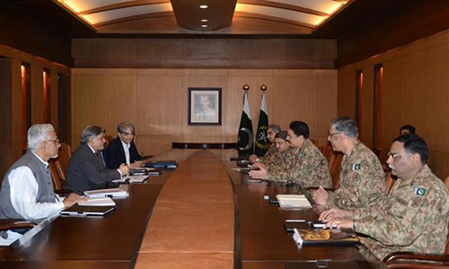 Ishaq Dar discusses Army budget with COAS General Raheel Sharif