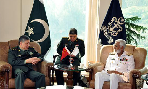 Chinese high-ranking military officer calls on CNS Admiral Zakaullah