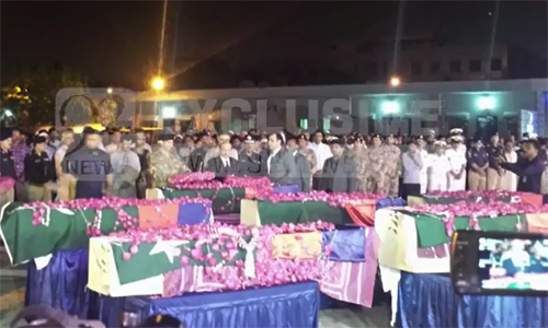 Orangi Town tragedy: Funeral for seven martyred cops held