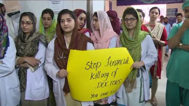 Doctors protest against non-payment of salaries