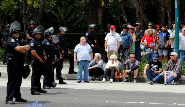 Eight protesters arrested at Trump rally in California