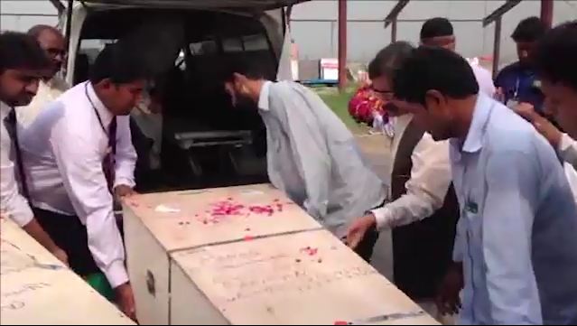 Bodies of nine Pakistanis reached Pakistan from Kuwait