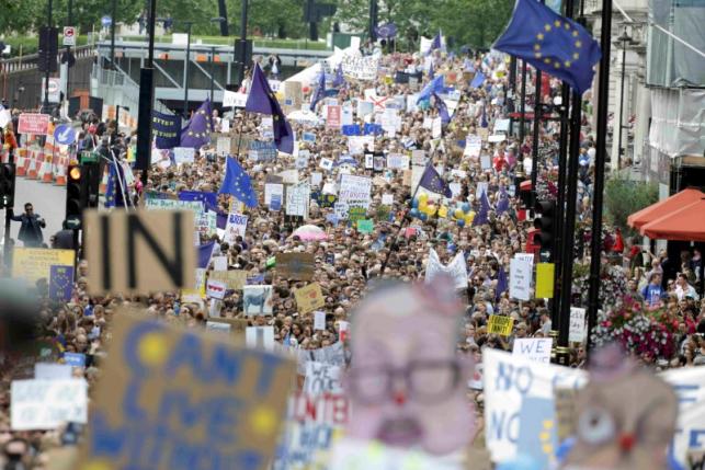 Thousands gather in London to protest against Brexit vote