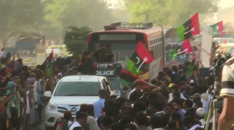 PPP chairman Bilawal Bhutto accorded rousing welcome in Malir