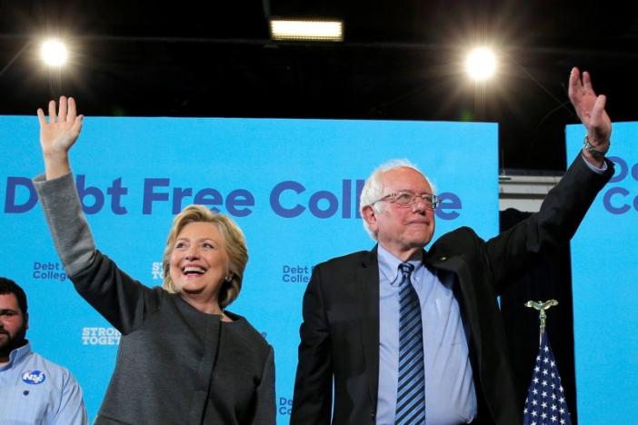Clinton enlists former foe Sanders in appeal for youth votes in US presidential race