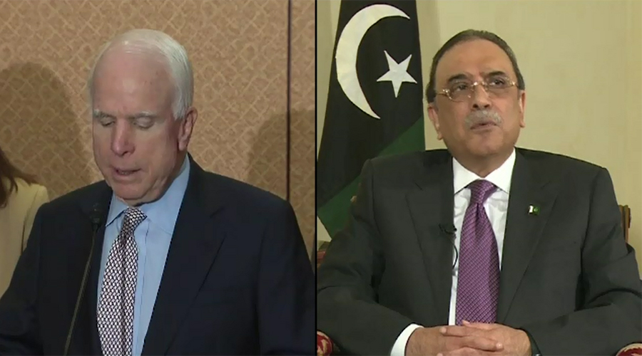 US Senator John McCain, Asif Zardari discuss Pak-India tension