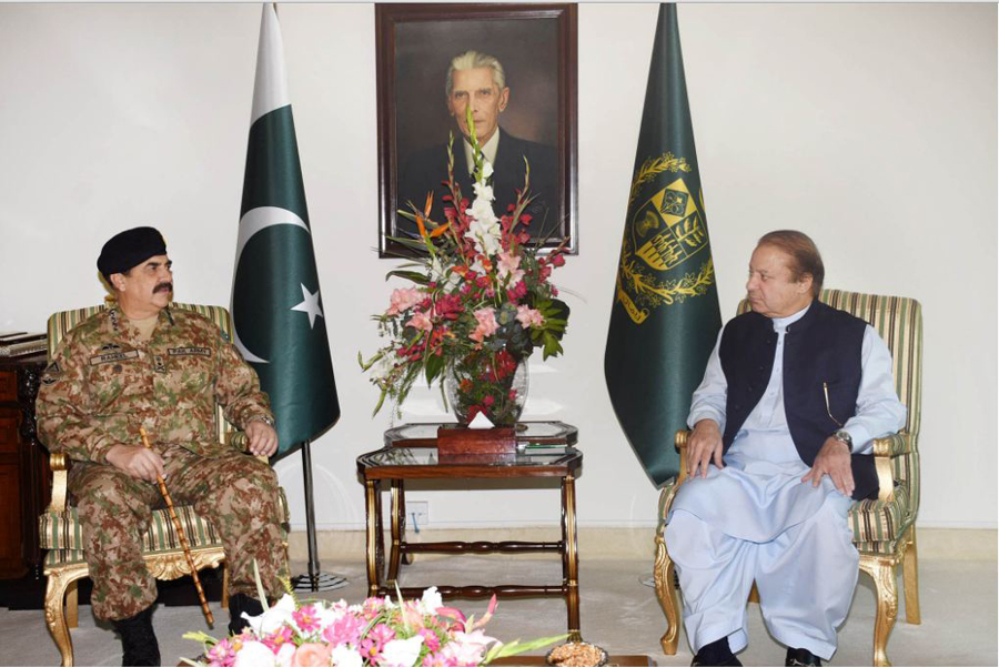 Prime Minister Nawaz Sharif, COAS General Raheel Sharif discuss security matters