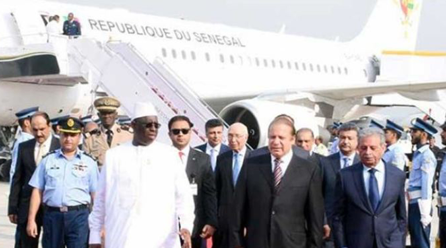 Senegalese President Macky Sall arrives in Islamabad