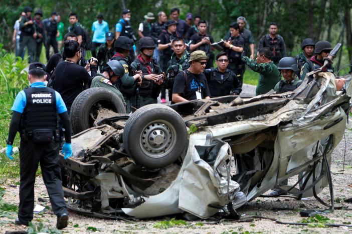 Bomb kills three Thai police officers in southern ambush