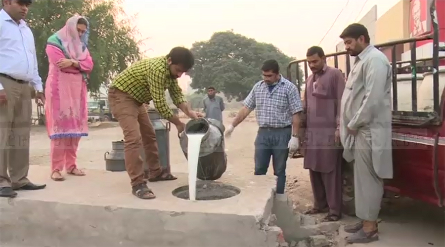 Hundreds of liters of tainted milk wasted in Lahore