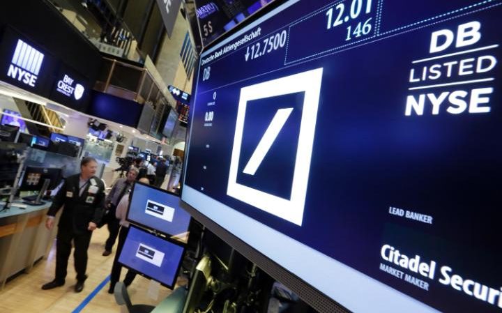 Stocks jump, euro edges up as Deutsche Bank rebounds