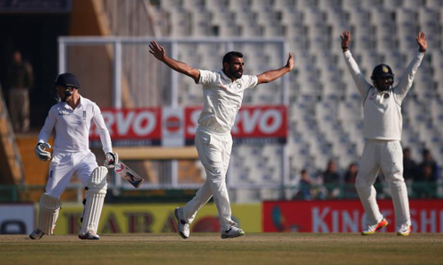 England dismissed for 283 in Mohali test