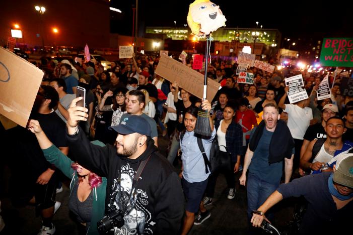 Anti-Trump protesters take to the streets for third night