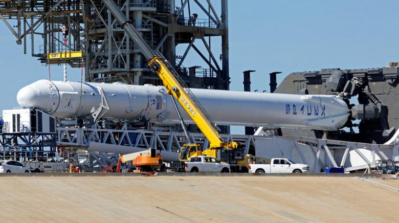 SpaceX Falcon rocket poised for flight from historic NASA launchpad