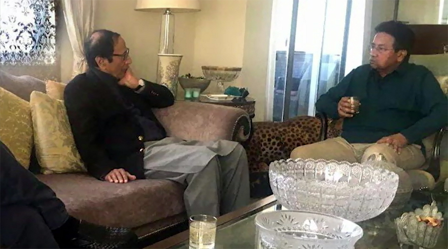 Ch Shujaat calls on Pervez Musharraf in Dubai