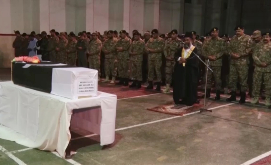 Funeral prayers of martyred soldier offered in Quetta Garrison