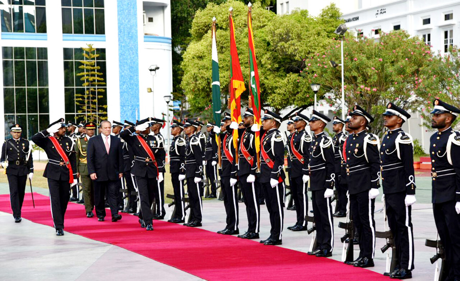Prime Minister Nawaz Sharif reaches Maldives on three-day tour