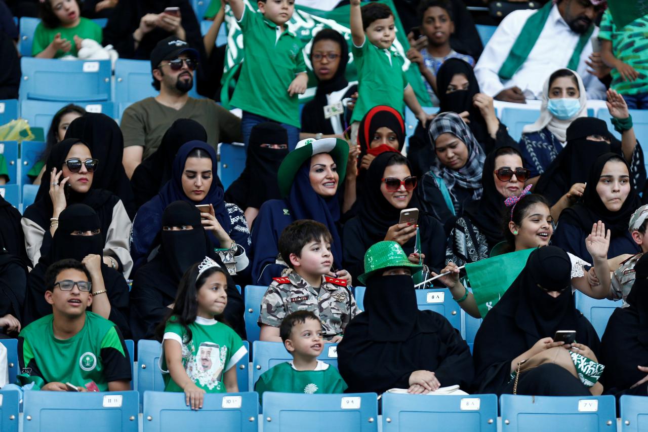 National celebrations open Saudi sports stadium to women