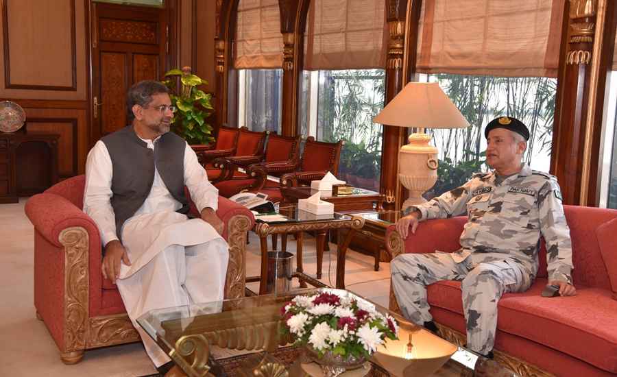 Chief of Naval Staff Admiral Zafar Mahmood calls on PM Abbasi