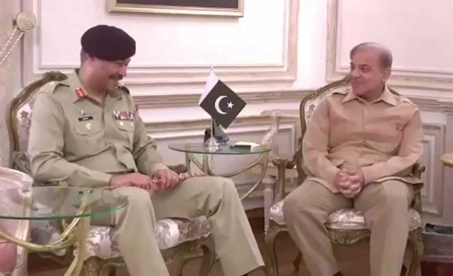 Corps Commander Lahore Lt Gen Aamer Riaz calls on Shahbaz Sharif