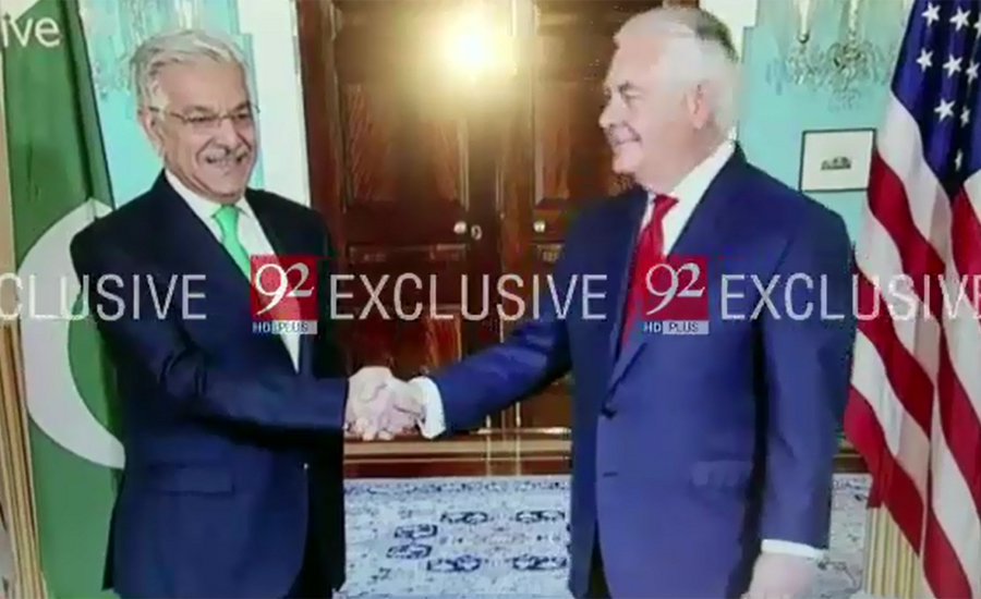 Foreign Minister Khawaja Asif calls on US counterpart Rex Tillerson