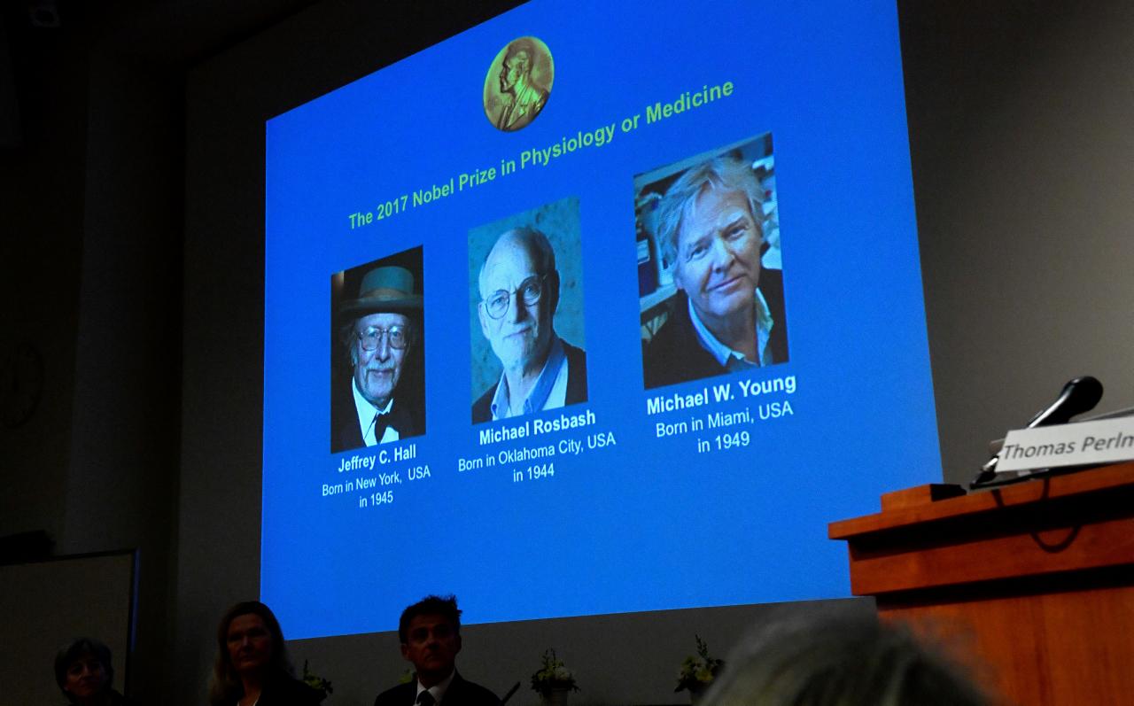 'Biological clock' scientists win 2017 Nobel Medicine Prize