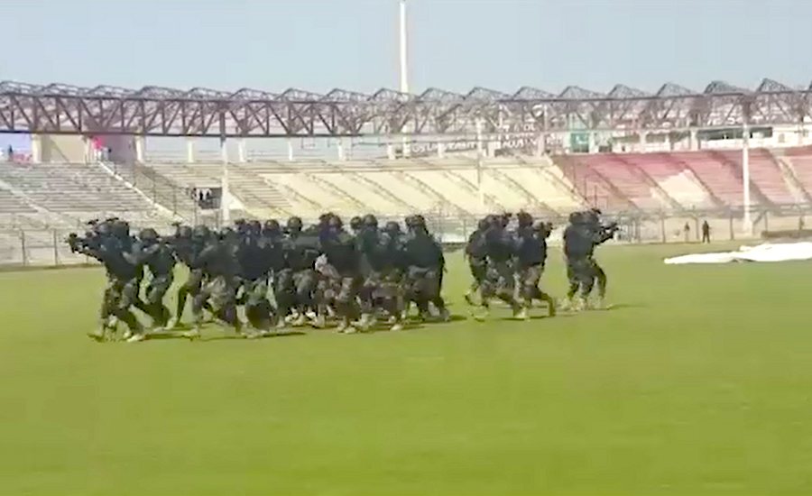 Full dress security rehearsal held at cricket stadium in Karachi