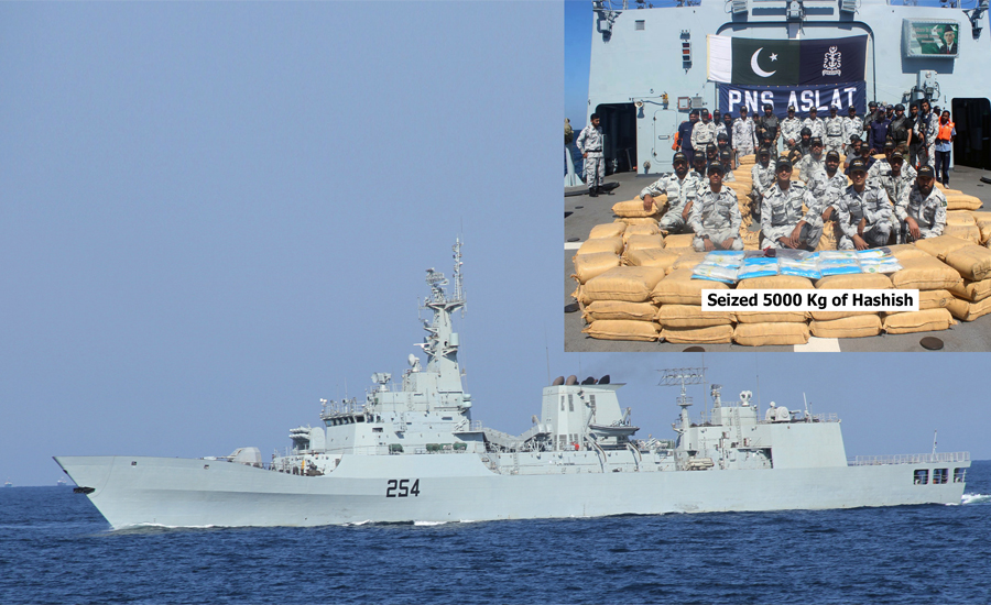 Pakistan Navy seizes 5,000kg hashish the North Arabian Sea